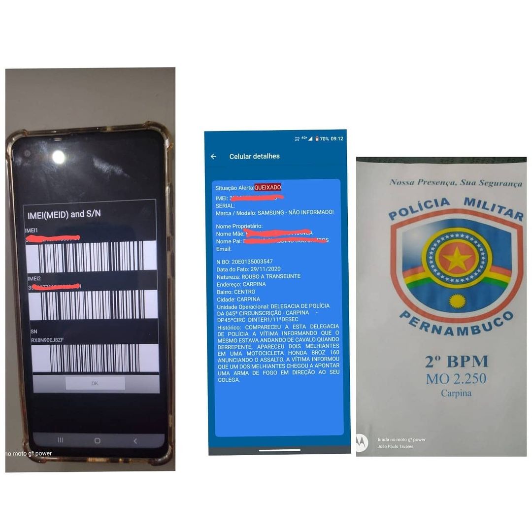 Celular com queixa de roubo foi recuperado em Carpina