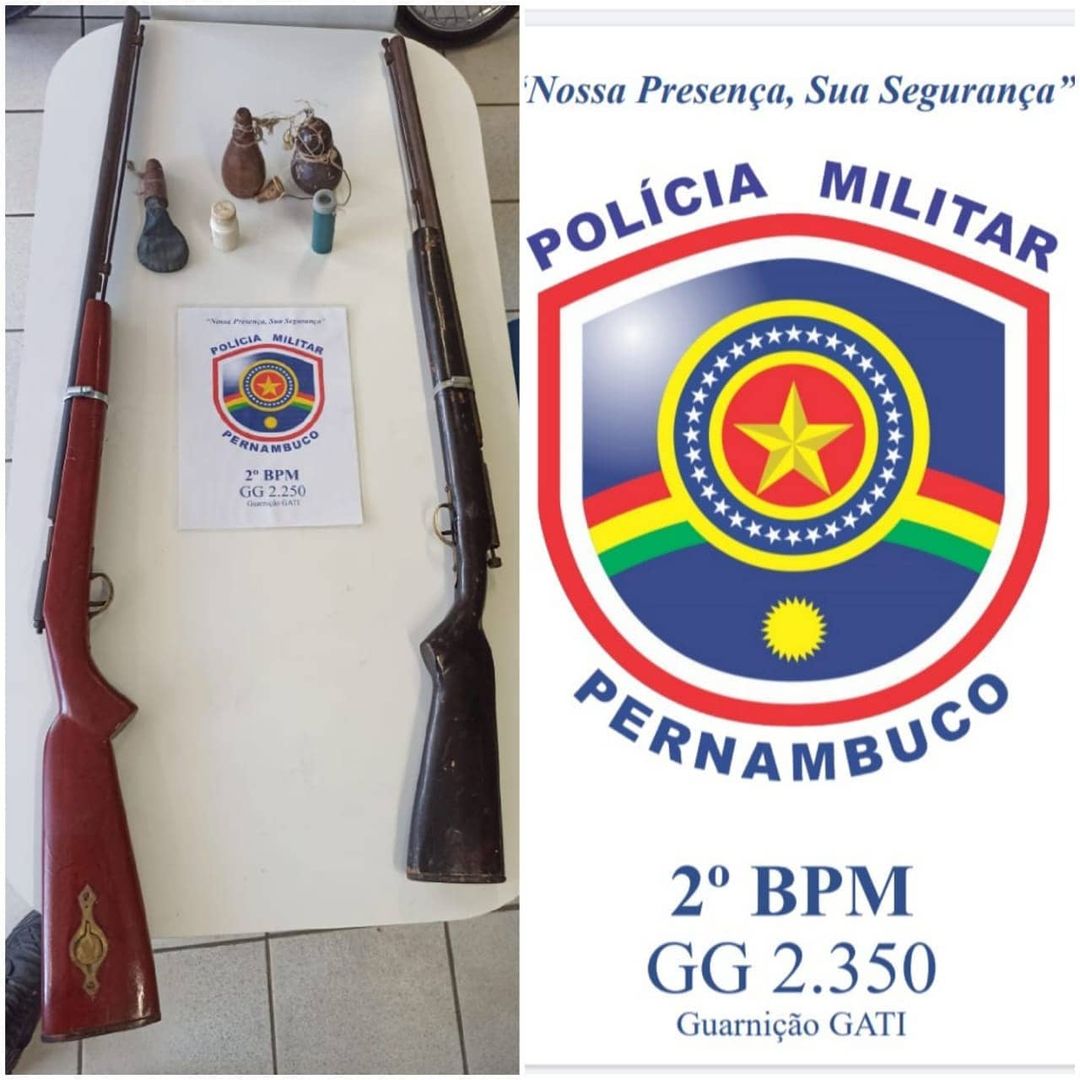 Armas de fogo foram apreendidas em Vicência