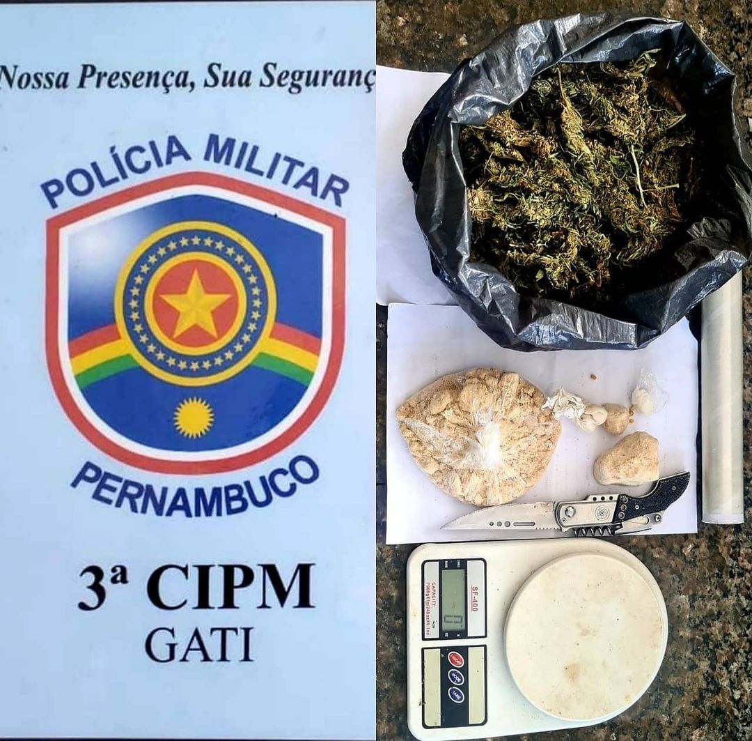 GATI prende duas pessoas e apreende drogas em Goiana