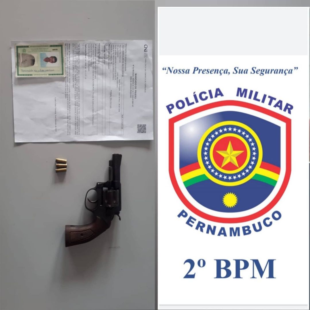 Arma de fogo foi apreendida e mandado de prisão cumprido em Timbaúba