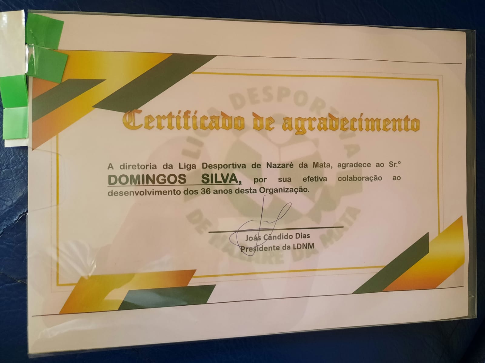 Repórter Domingos Silva foi homenageado pela Liga de Nazaré da Mata