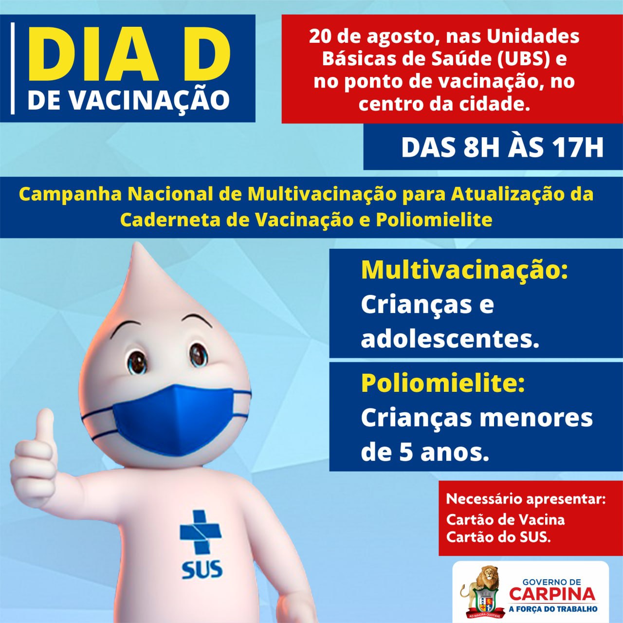 Carpina: Dia D de Vacinação será realizado neste sábado (20)